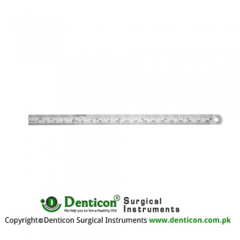 Ruler Graduated in mm and inches Stainless Steel, 52.5 cm - 20 3/4" Measuring Range 500 mm